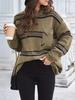 Women's Casual Stripe Knit Pullover with Pockets