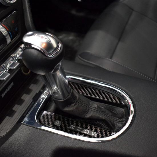 2Pcs Car Interior Gear Shift Trim Decal Stickers Fit For Ford Mustang 2015-2017
