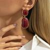Ingemark Винтажные Красные Большие Эллиптические Смоляные Подвески Серьги-Капли для Женщин Элегантные Модные Металлические Серьги-Пирсинг Вечеринка Новые Украшения