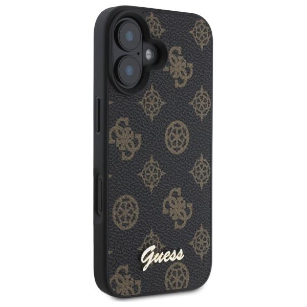 Etui do iPhone 16 Guess Peony Script MagSafe czarne