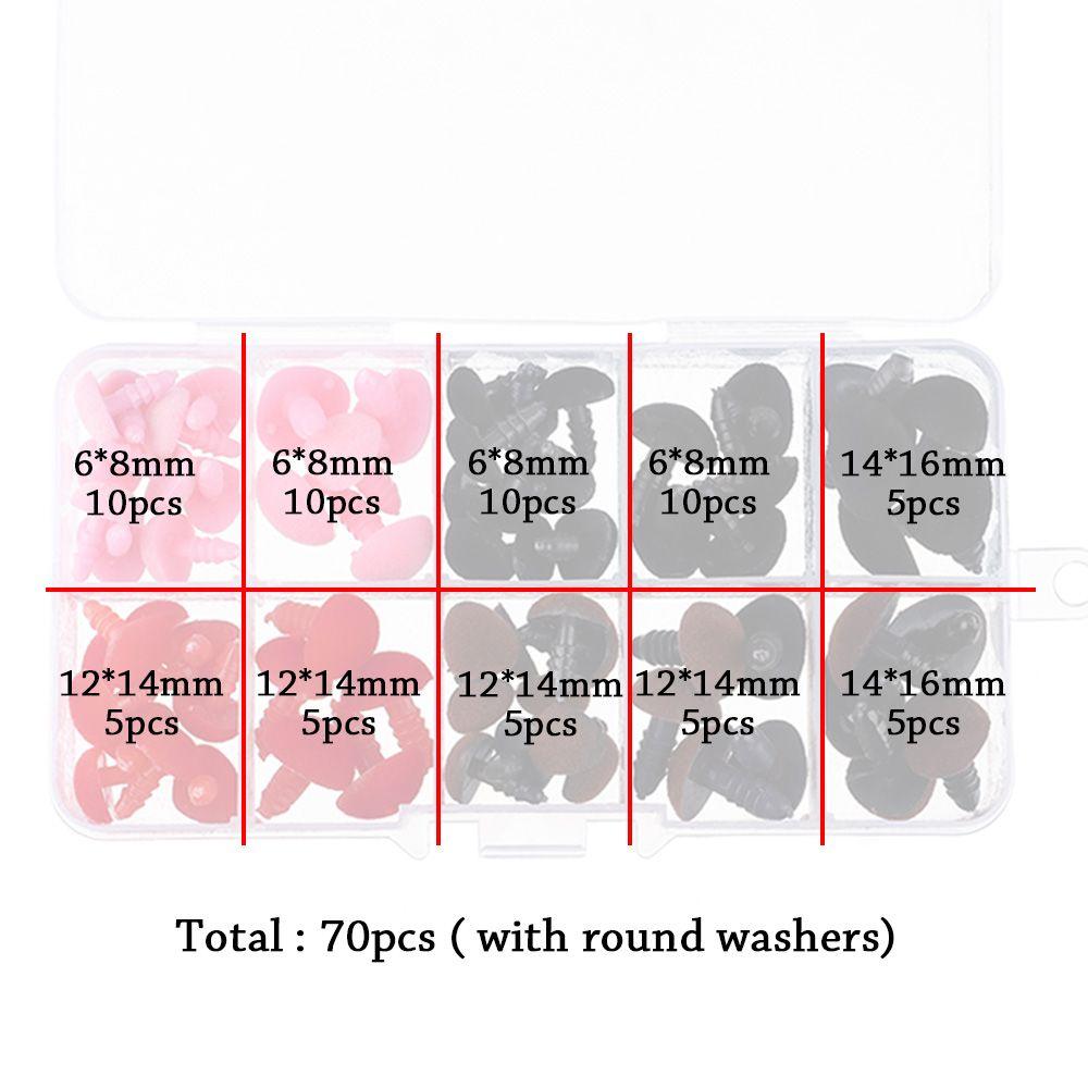 DIY Puppet Plush Doll Noses Flocking Triangular Safety Nose with Soft Washer Toys Accessories