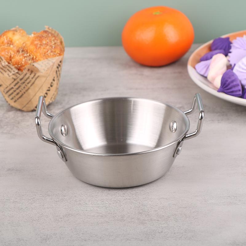 1 шт., кухонная чаша в корейском стиле, прочная миска для рисового вина из нержавеющей стали, бытовые тарелки для закусок с двойными ушками для кухни