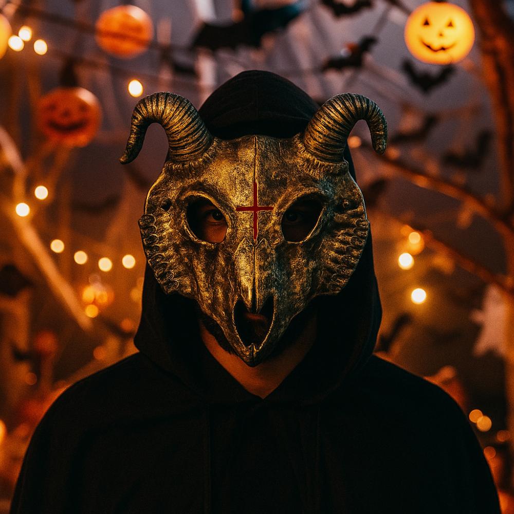 Готическая маска антилопы на Хэллоуин из ПУ кожи, реквизит для косплея, маска кровавого черепа на Хэллоуин, реквизит для вечеринки, маска с козлиными рогами, маскарад