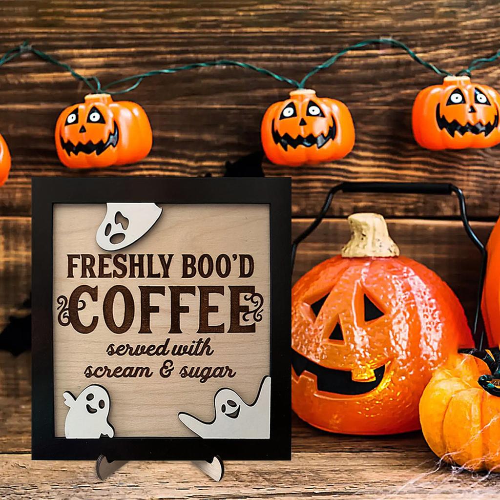 Halloween Wooden Cute Decoration Plaque Holder, Home Decoration Ornament