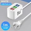 USB Charger 6 In 1 Power Strip Desktop Fast Charging Station 1m Cord Quick Charge 3.0 USB HUB Adapter Socket for iPhone 16 Home