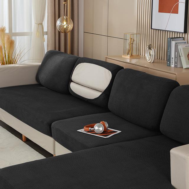 Жаккардовый чехол на подушку для дивана, эластичный нескользящий чехол на сиденье для гостиной, моющийся, моющийся, чехол на подушку для кресла, домашний декор