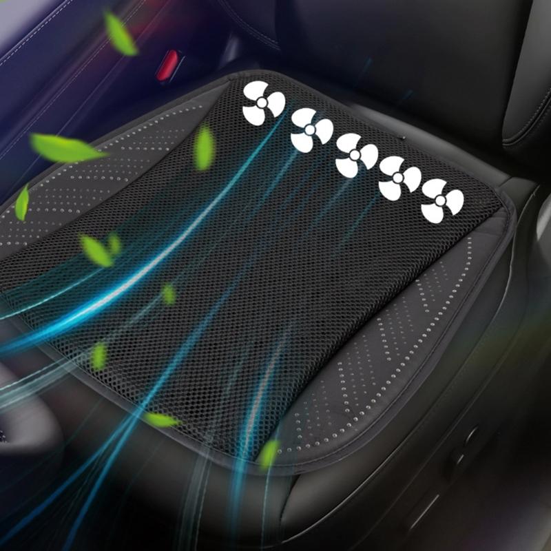 Universal Electric Ventilated Car Seat Cushion with USB Interface- Quick Cooling Three-Speed Adjustable Seat Cushion