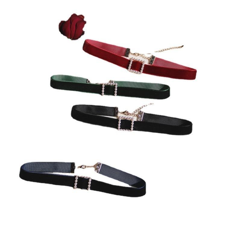 Цепочка-воротник Простая бархатная бархатная шея с жемчужной короткой библиотечной цепочкой Love