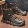Мужская обувь зима новая повседневная высокая шнуровка ботинки Мартин на толстой подошве утепленные хлопковые ботинки мужская уличная износостойкая рабочая обувь