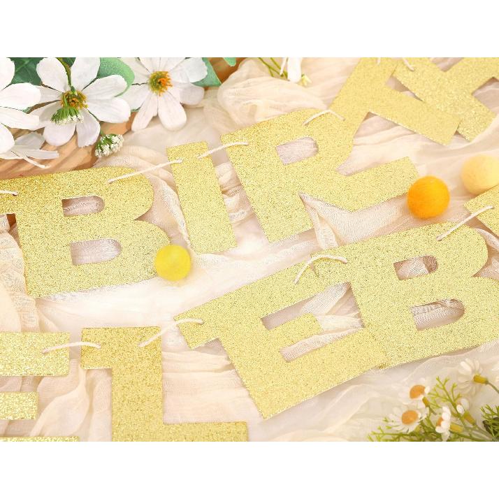 Your Birthday It Is Celebrate We Must Banner - Gold Glitter Birthday Party Decorations, Baby Banner, Baby Cake Smash Photo Props, Hanging Party