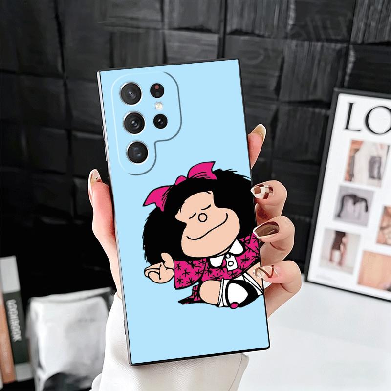 Mafalda Cartoon Cute Soft Phone Case for Samsung Galaxy S26 S25 Edge S24 Ultra S23 Plus S22 S21 FE S20 Black Cover Back Shell