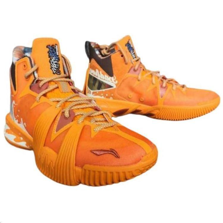 Li Ning Badfive 1 Badfive Нескользящие Износостойкие Средние Баскетбольные Кроссовки Мужские Оранжевые ABFQ015-6