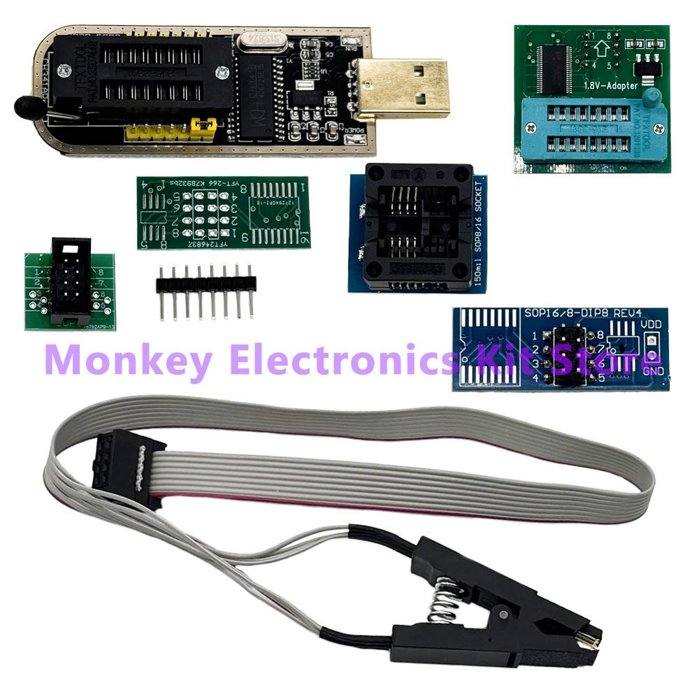 CH111A/B Модуль программатора DIY НАБОР 11 11 Серия EEPROM Flash BIOS USB + Тестовый зажим SOIC8 SOP8 Для EEPROM 91CXX / 11CXX / 11CXX