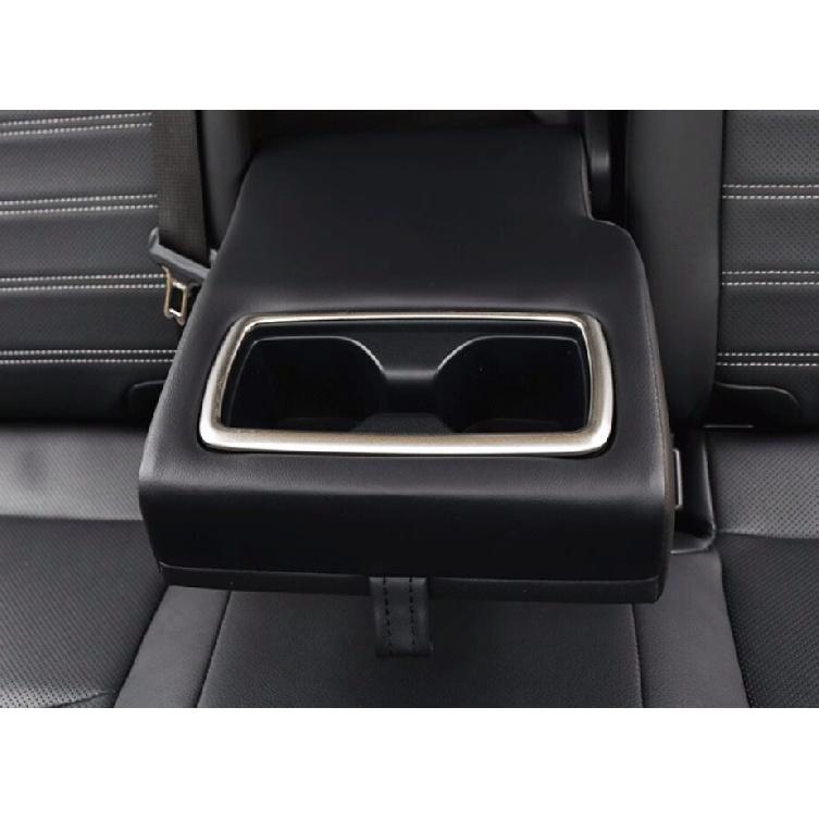 For Toyota RAV4 2019-2025 Silver Steel Rear Armrest Water Cup Holder Panel 1PCS