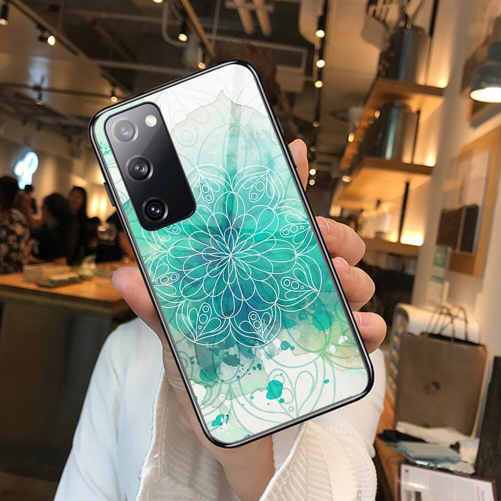 Art Flowers Banana Leaf Tempered Glass Shell Phone Case For SamSung Galaxy S8 S9 S10E S20 S21 S5 S30 Plus S20 Fe 5G Lite Ult