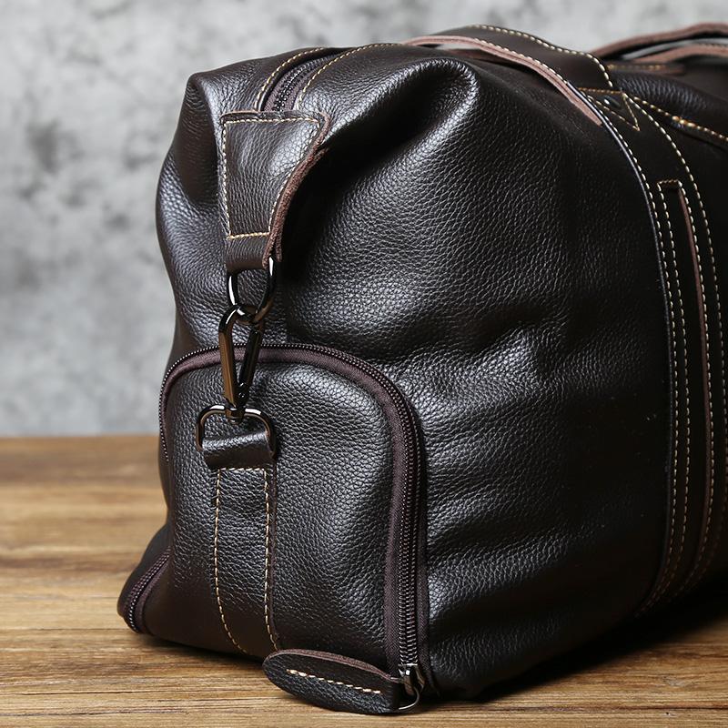 NZPJ Vintage Leather Men Travel Bag Natural Cowhide Handbag Casual Shoulder Messenger Computer Bag Large Capacity Luggage Bag