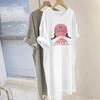 Letter Print Dress Summer New Korean Fashion Loose Casual Long T-shirt Skirt Short Sleeve Lazy Skirt