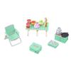 Mini Camping Picnic Set Multicolors Folding Chair  Doll House Accessories