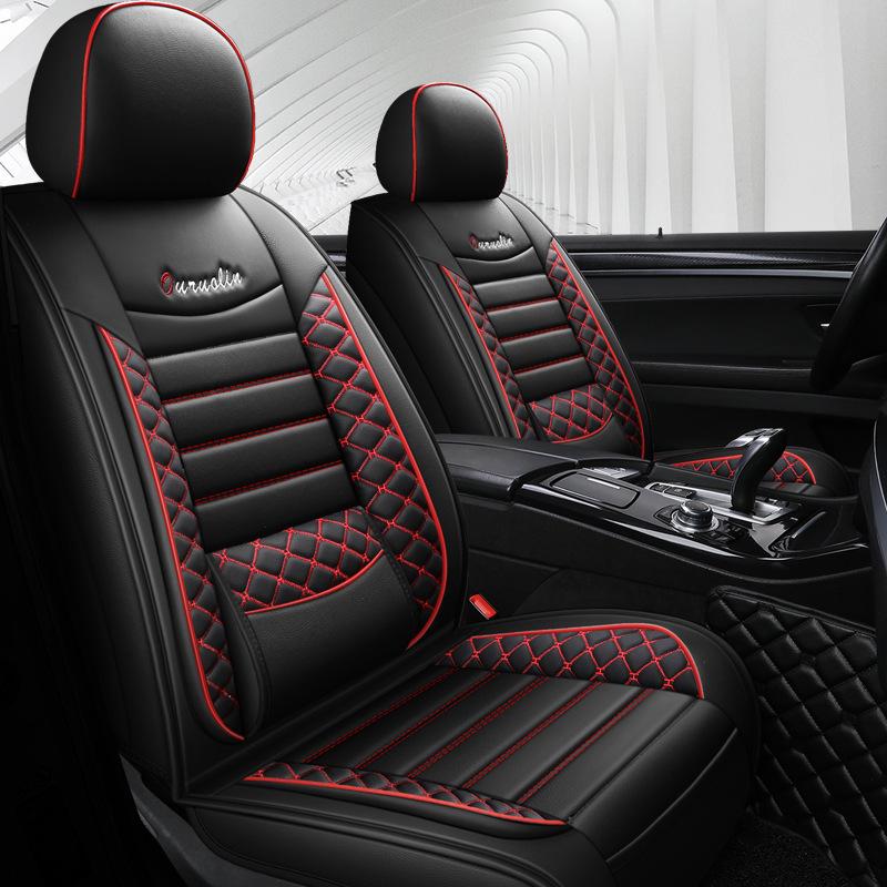 2022 All-Season Full Leather Car Seat Cushion with Fixed Waist Design