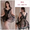 Women's Plus Size Lace Polka Dot Sheer Deep V Low Cut Sleep Dress Lingerie Set