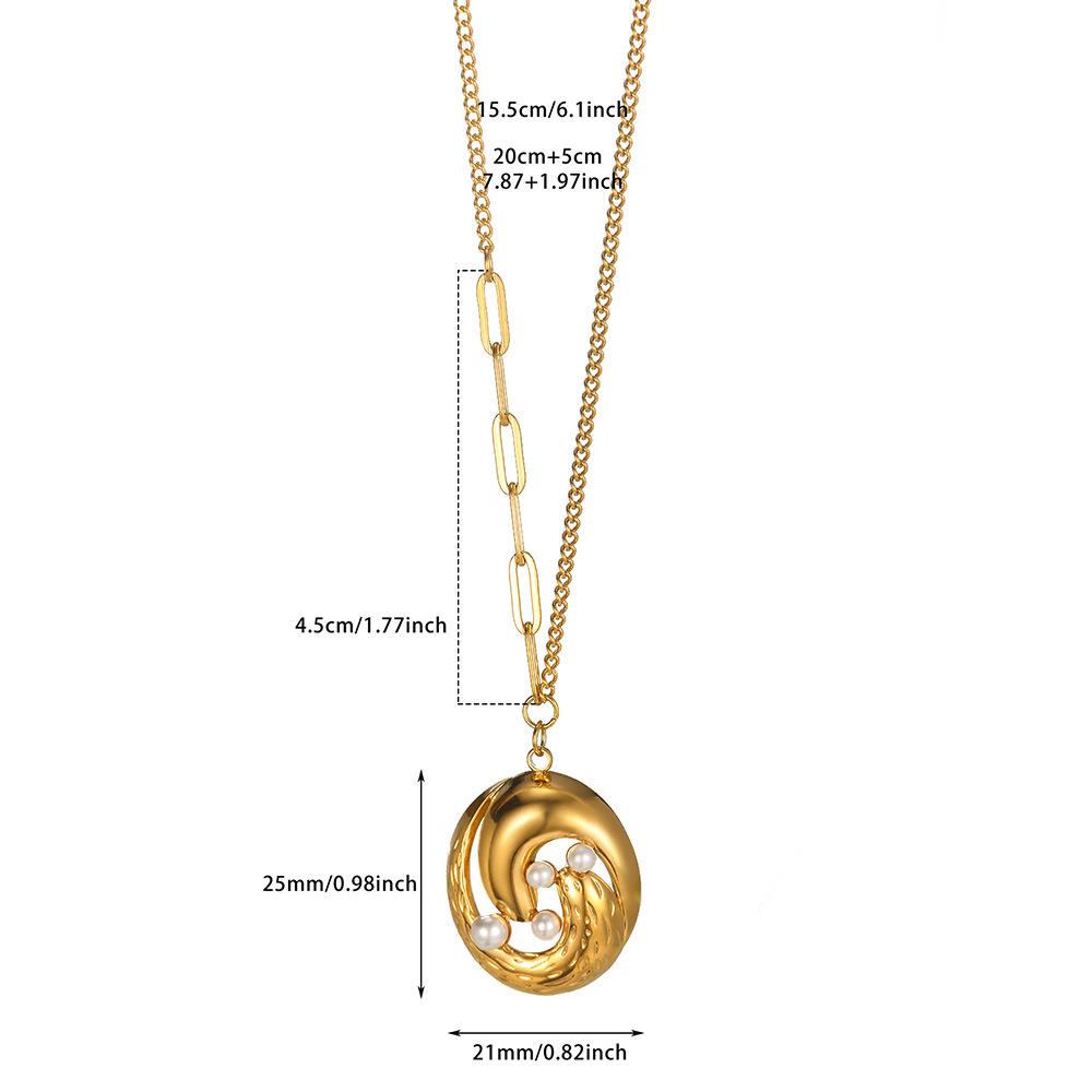 Европейская и американская мода Женское ожерелье из нержавеющей стали - Модная роскошная цепочка на ключицу для повседневной носки