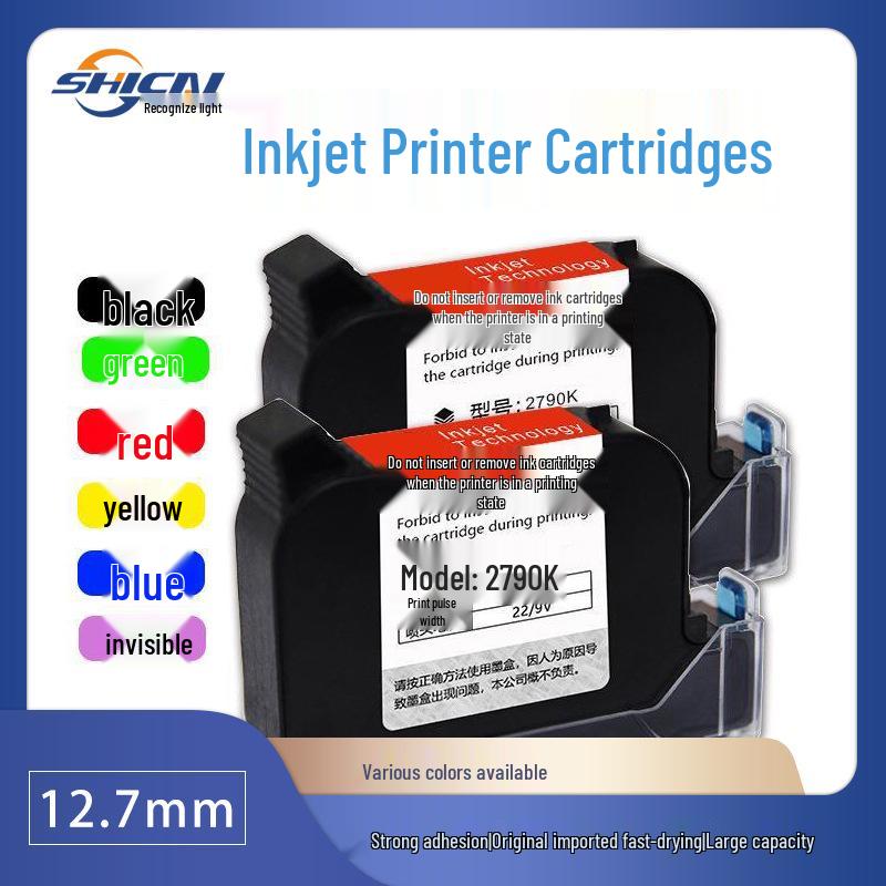 Original 1.27" Universal Ink Cartridge for Inkjet Printers - Fast & Quick Drying, compatible with 2588+ Ink Coding Machines.
