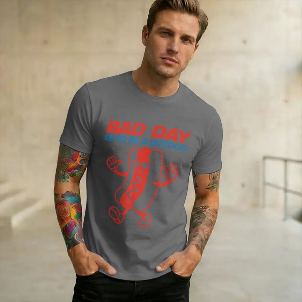 Funny Bad Day to Be a Hotdog Merch Unisex T Shirts Cotton Tee Printed Tshirt Clothing