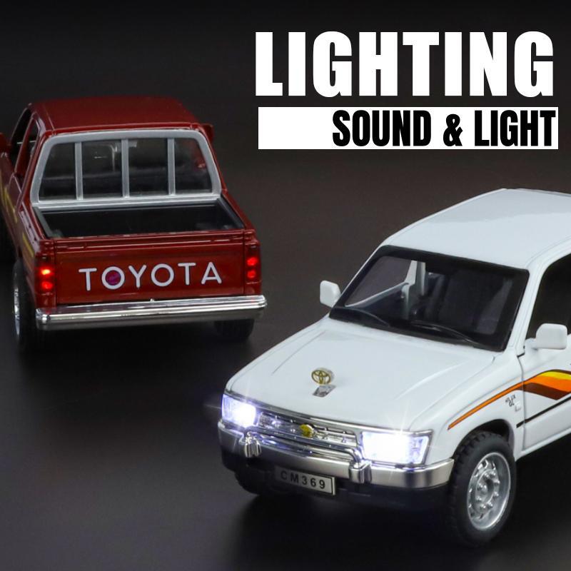1/32 масштаб TOYOTA Hilux пикап игрушечная модель автомобиля литой сплав транспортное средство миниатюрный инерционный звук и свет коллекция подарок детям