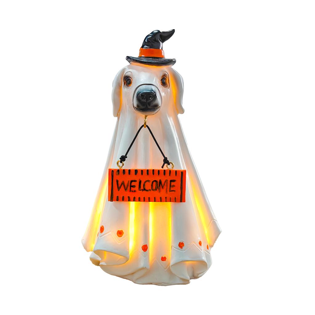 Креативная милая статуэтка привидения, щенок, котенок, утка, теленок, полимерные фигурки, украшение на Хэллоуин, подвесные украшения, домашний декор для вечеринок, поделки