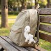 Simulation Camel Decoration Plush Bag Charm, Stuffed Pendant with Bead Animal Keychain Chain, Plushie Backpack Handbags Purse Hanging