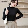 Warm Half High Collar Paragraph Bottoming Shirt Women's Autumn Winter Women's High Elastic Inner Lap Long Sleeve T-shirt Female