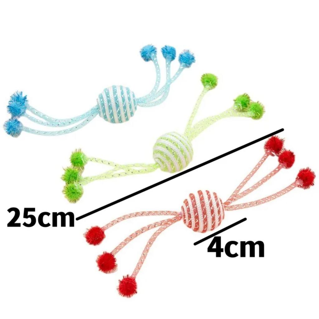 Cat Toy for Cats Network Tube Wrapping Rope Ball Kitten Self Hi Toy Playing Six Claw Ball Cat Toys Interactive