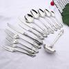 4Pcs Dinnerware Silver Silverware Cutlery Set 304 Stainless Steel Luxury Flatware Home Fork Spoon Knife Kitchen Dinnerware Set