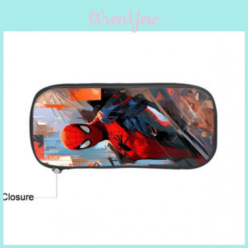 Spider Man Nylon Pencil Bag For Students With Spacious Storage And Casual Style
