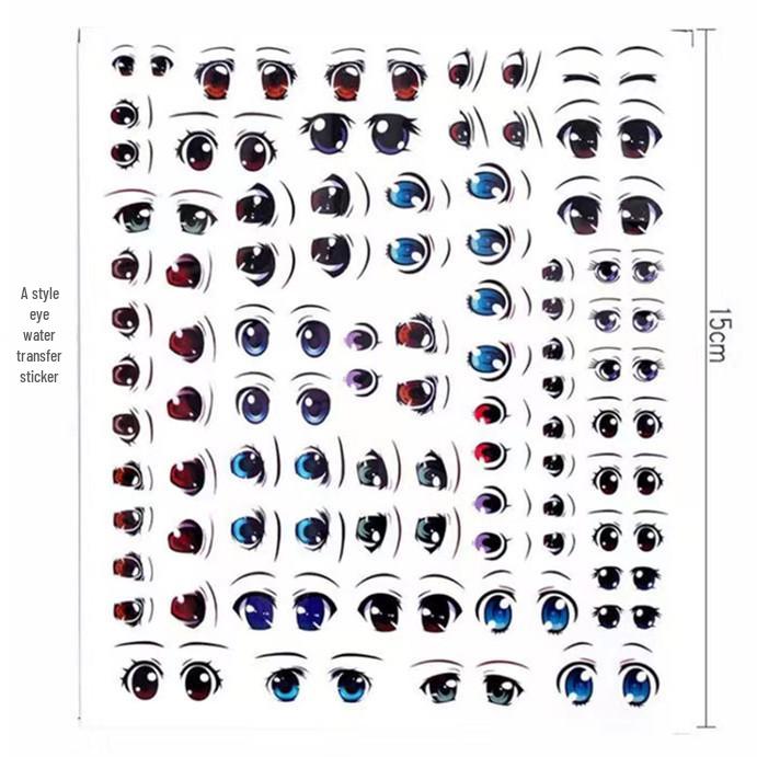 Cartoon Anime Eye Decals for Q Version Clay Doll Figurines