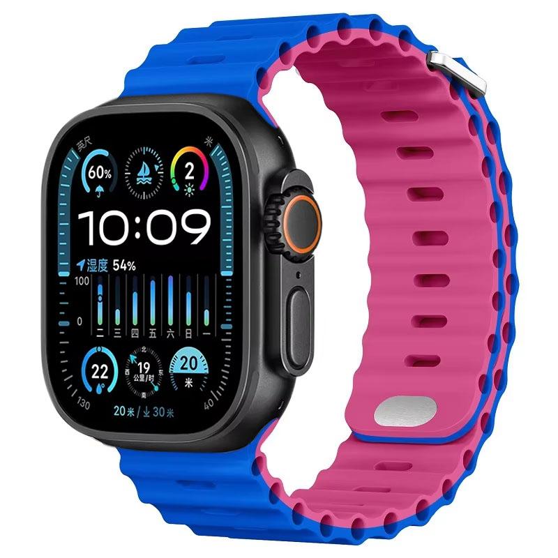 Силиконовый ремешок 'Океан' для Apple Watch Band Ultra 3/2 49мм 46мм 45мм 42мм 44мм 41мм Спортивный браслет iWatch 11 10 9 8 7 6 5 SE ремешок