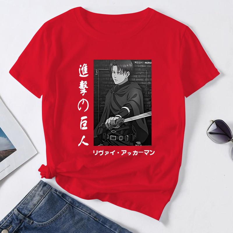 Летняя горячая аниме-одежда Levi Ackerman Женская свободная женская футболка в стиле панк, темный гранж, уличная одежда, женские топы, готические футболки