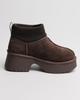 Угги с носком на платформе Allsy 8752 36 коричневый замша шерсть