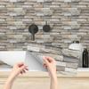 3D Наклейка на стену с кирпичным узором Самоклеящаяся Водонепроницаемая Маслостойкая Матовая Утолщенная для кухни Ванной комнаты Домашнего декора Легко чистить