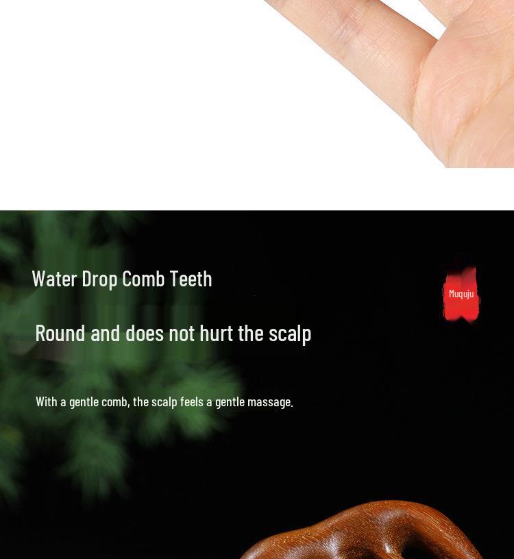 Неокрашенная золотая сандаловая расческа для массажа головы с множеством зубьев - Портативная и с мелкими зубьями для разглаживания меридианов