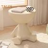Flat Head Coffee Table with Storage Compartment Round End Table Bedroom Kitchen Living Room Small Space Sofa Bedside Nightstand Side Desk