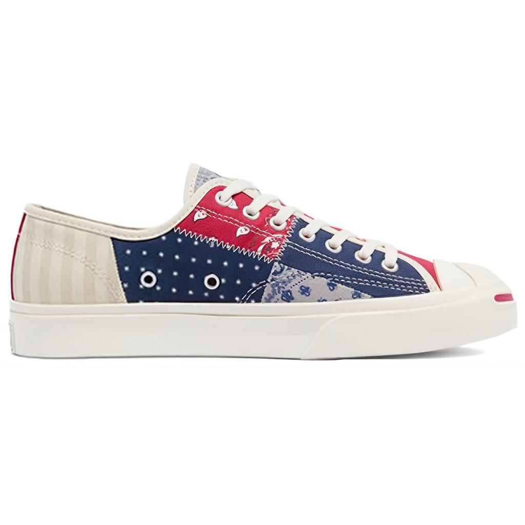 Converse Jack Purcell Удобные Универсальные Низкие Кеды из Канваса Унисекс Красный Белый Синий 171725C