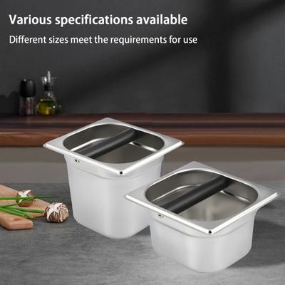 Контейнер для кофейной гущи с гладкой поверхностью и резиновой планкой. Практичная свалка для эспрессо.