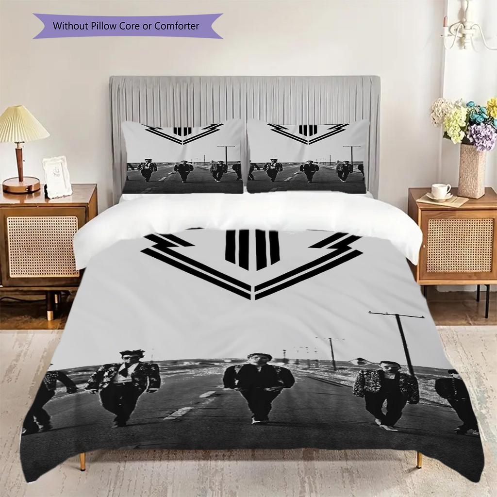 Urban Icons Big Bangs Bold Statement Bedding (1 * duvet cover + 2 * pillowcase, without core) 2D Flat Duvet cover and pillowcase