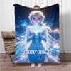 Персонализированное именное одеяло, Disney Cartoon Frozen Princess Elsa, теплые одеяла для взрослых и детей и удобные одеяла