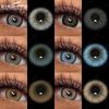 1 пара голубых линз для красоты, цветные контактные линзы для глаз, коричневые контактные линзы для глаз, годовые серые линзы для макияжа для ежедневных свиданий