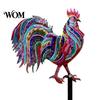 Porch Rooster Art Metal Statues, Waterproof Chicken Sculpture, Garden Hand-painted Stake Deco Outdoor Yard Ornament for Patio Lawn Backyard Patriotic