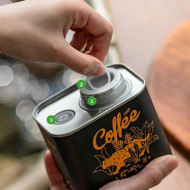 1/2 шт. Бытовая кухонная банка для хранения, герметичная банка для кофейных зерен, банка для кофейных зерен с защитой от влаги и сохранением свежести для кемпинга на открытом воздухе