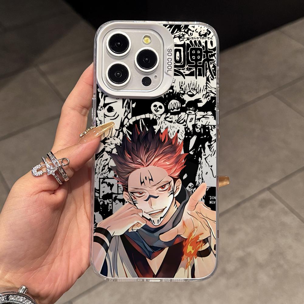 Чехол для телефона Сукуны из Jujutsu Kaisen для Samsung Galaxy S26 S25 Edge S24 S23 S22 S21 FE S20 Ultra Plus 5G Серебряный Жесткий Чехол
