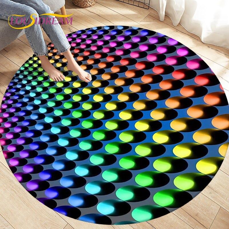 3D абстрактный геометрический ковер с визуальной иллюзией, большой круглый ковер для гостиной, спальни, украшения дивана, нескользящий напольный коврик